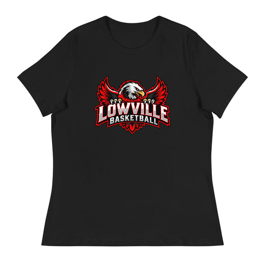 Performance | Women's Relaxed T Shirt | Lowville Girls Basketball | Emblem Logo