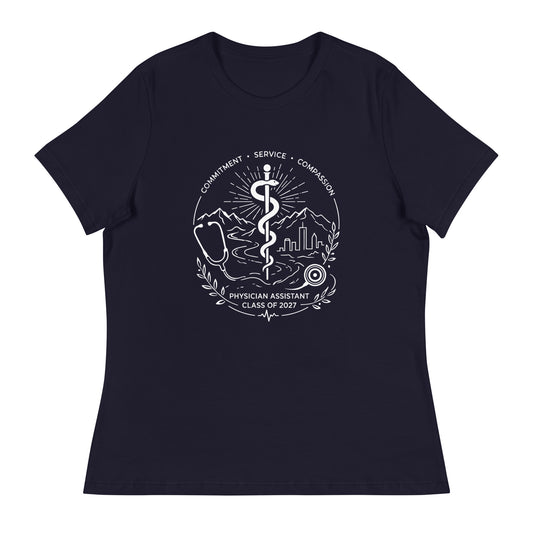 Performance | Women's Relaxed T Shirt | Trine PA program | Crest Logo