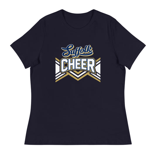 Performance | Women's Relaxed T Shirt | Suffolk University Cheerleading | Vanguard Logo