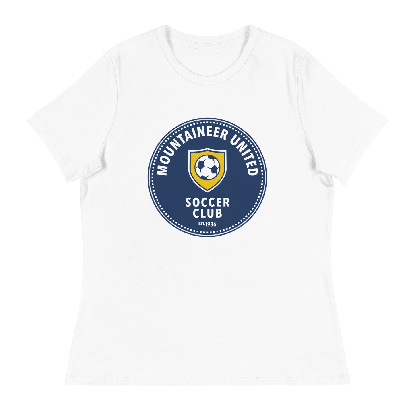 Performance | Women's Relaxed T Shirt | Mountaineer United Soccer Club | Badge Logo