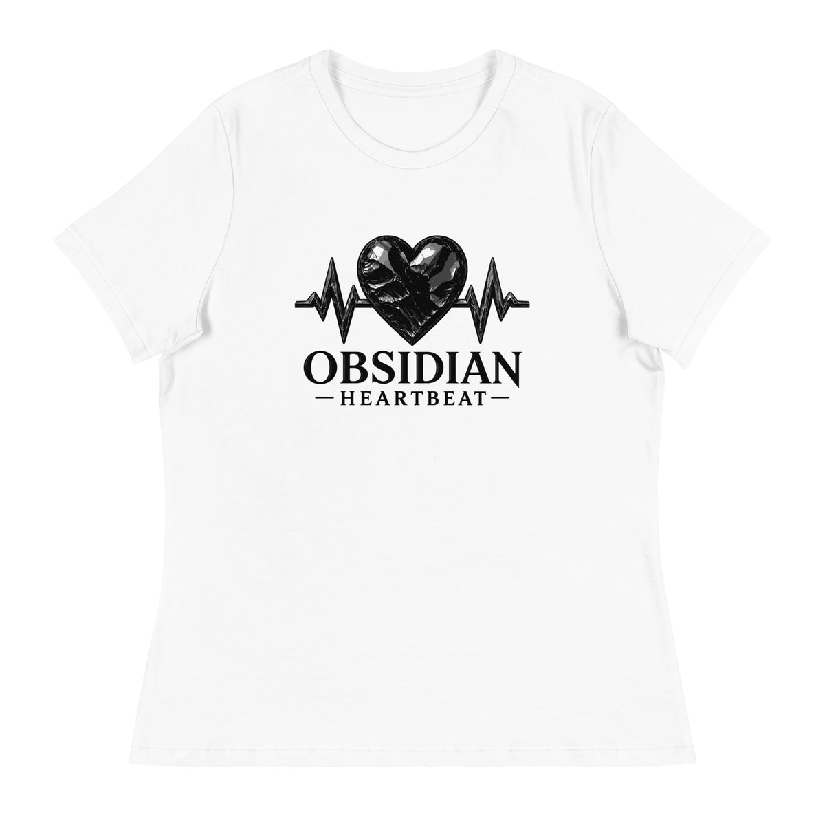 Performance | Women's Relaxed T Shirt | Obsidian Heartbeat | Pulse Athletics Logo