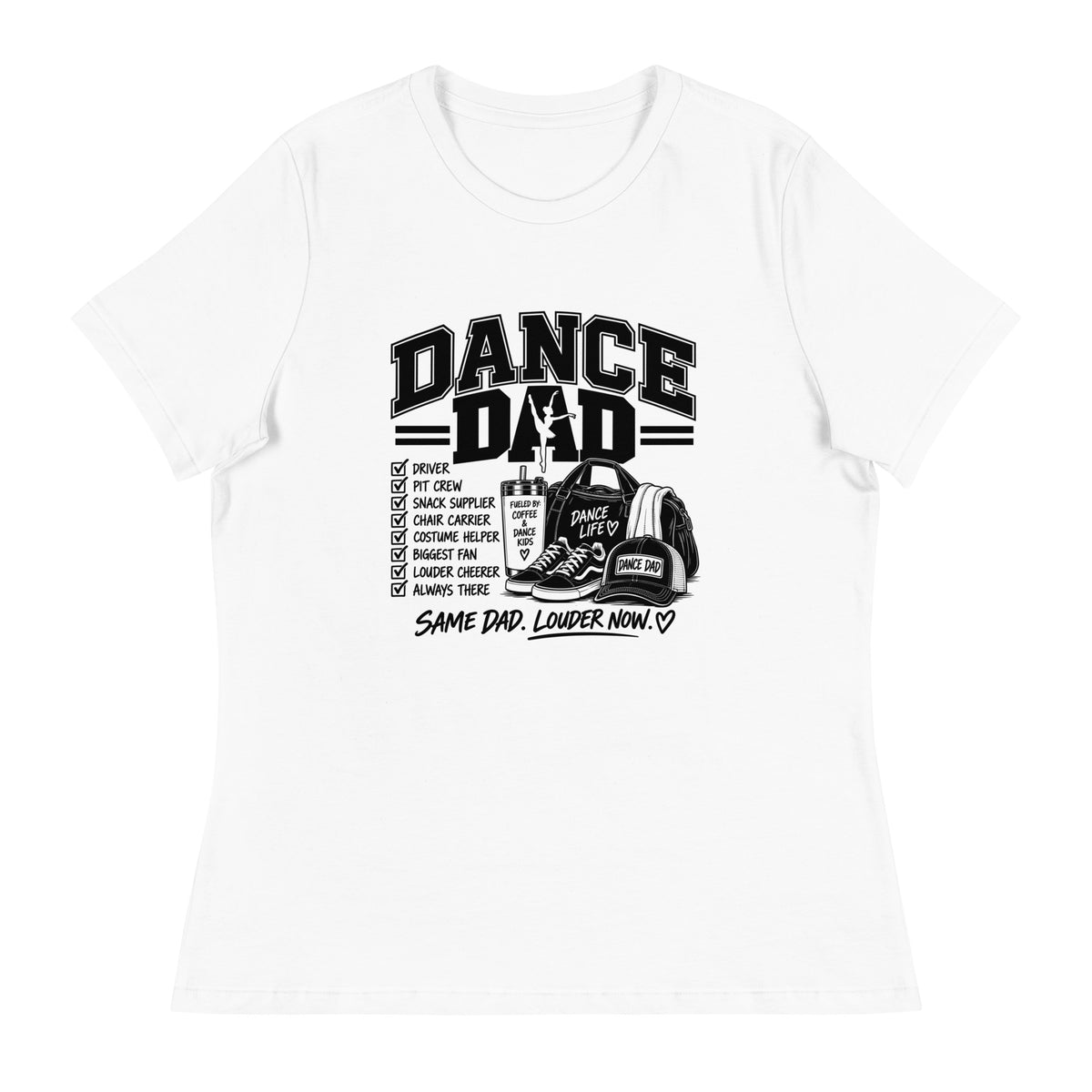 Performance | Women's Relaxed T Shirt | Dance Life | Dad Crest Logo