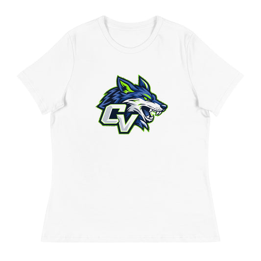Performance | Women's Relaxed T Shirt | Cumberland Valley Coyotes Football | Crest Logo