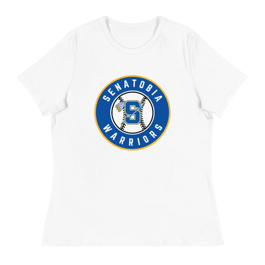 Performance | Women's Relaxed T Shirt | Senatobia Warriors Baseball | Badge Logo