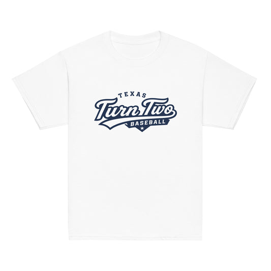 Classic | Youth T Shirt | Texas Turn Two Baseball | Athletics Logo