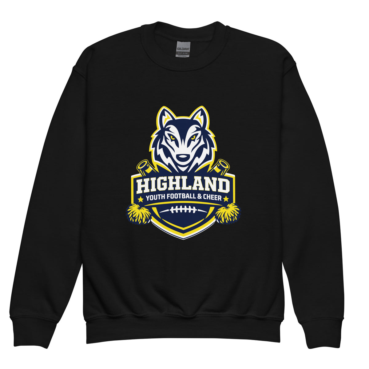 Classic | Youth Sweatshirt | Highland youth football and cheer | Emblem Logo