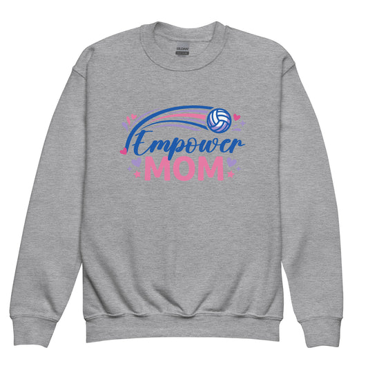 Classic | Youth Sweatshirt | Empower Volleyball Club | Mom Crest Logo