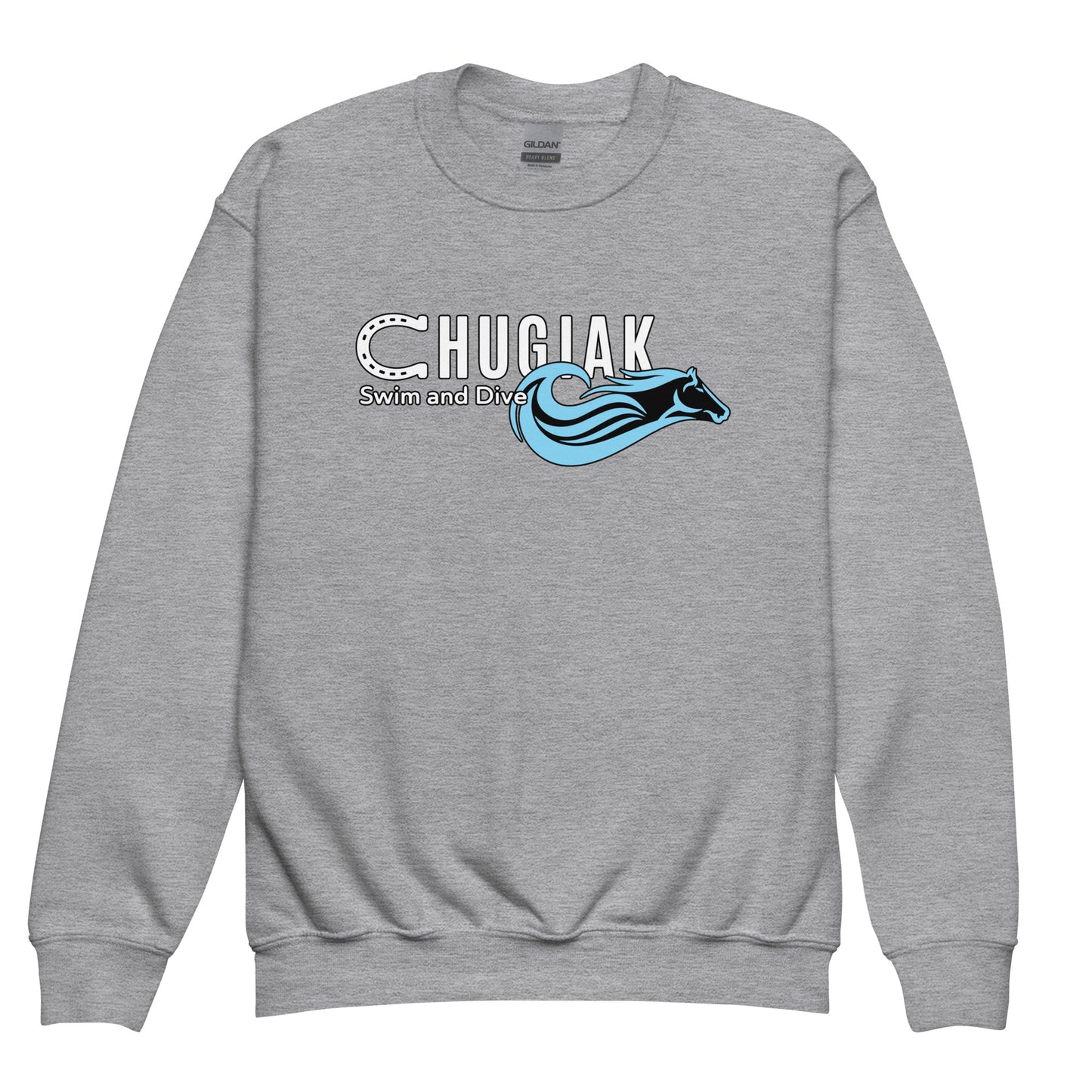 Classic | Youth Sweatshirt | Chugiak Mustang Swim & Dive | Emblem Logo