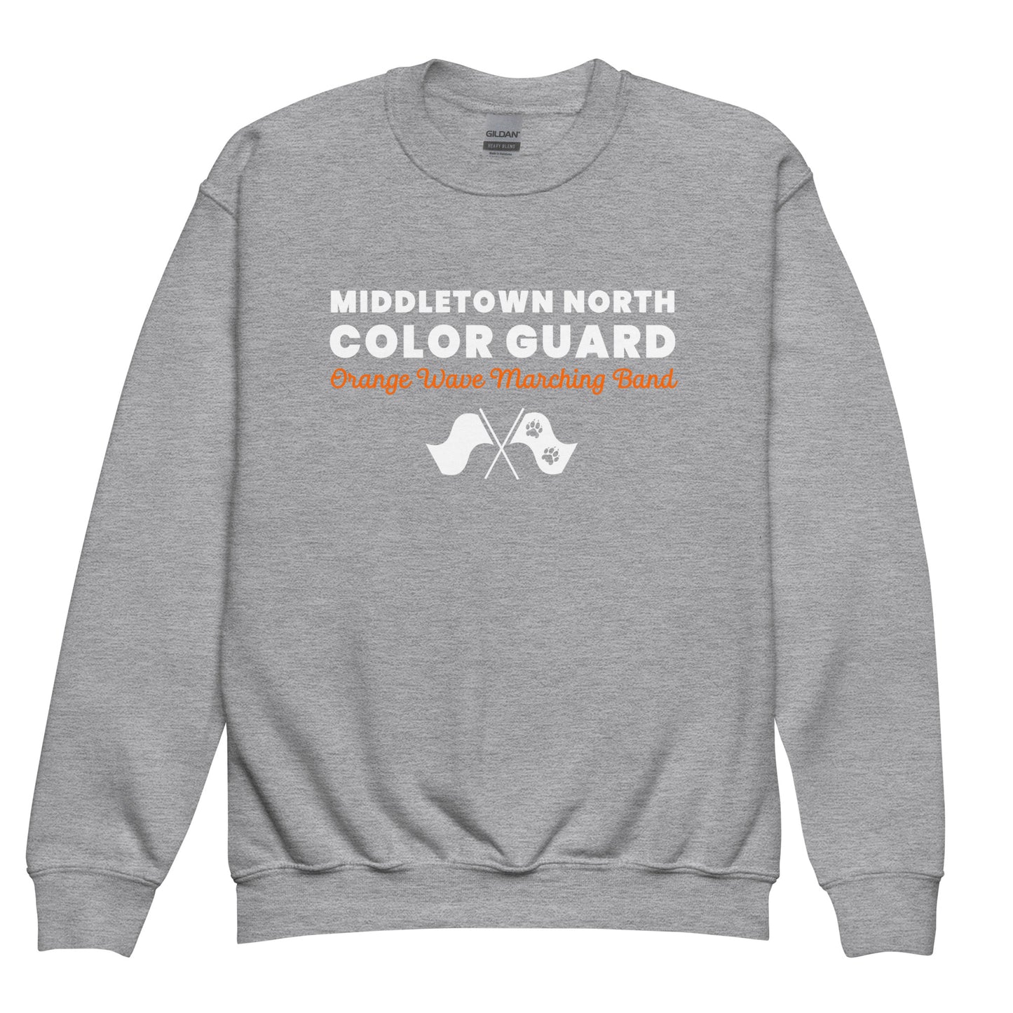 Classic | Youth Sweatshirt | Orange Wave Marching Band | Modern Script Logo