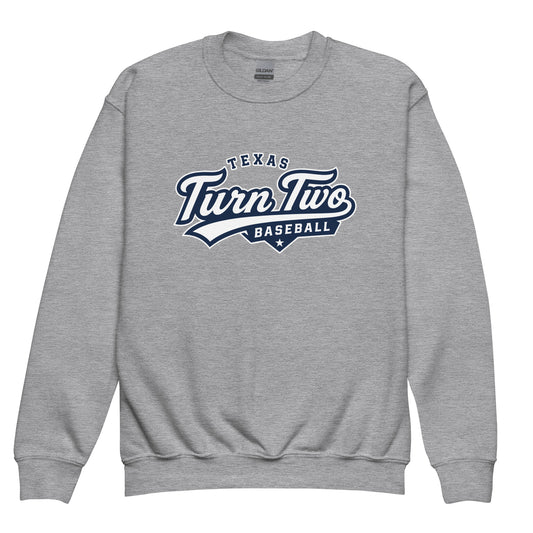 Classic | Youth Sweatshirt | Texas Turn Two Baseball | Athletics Logo