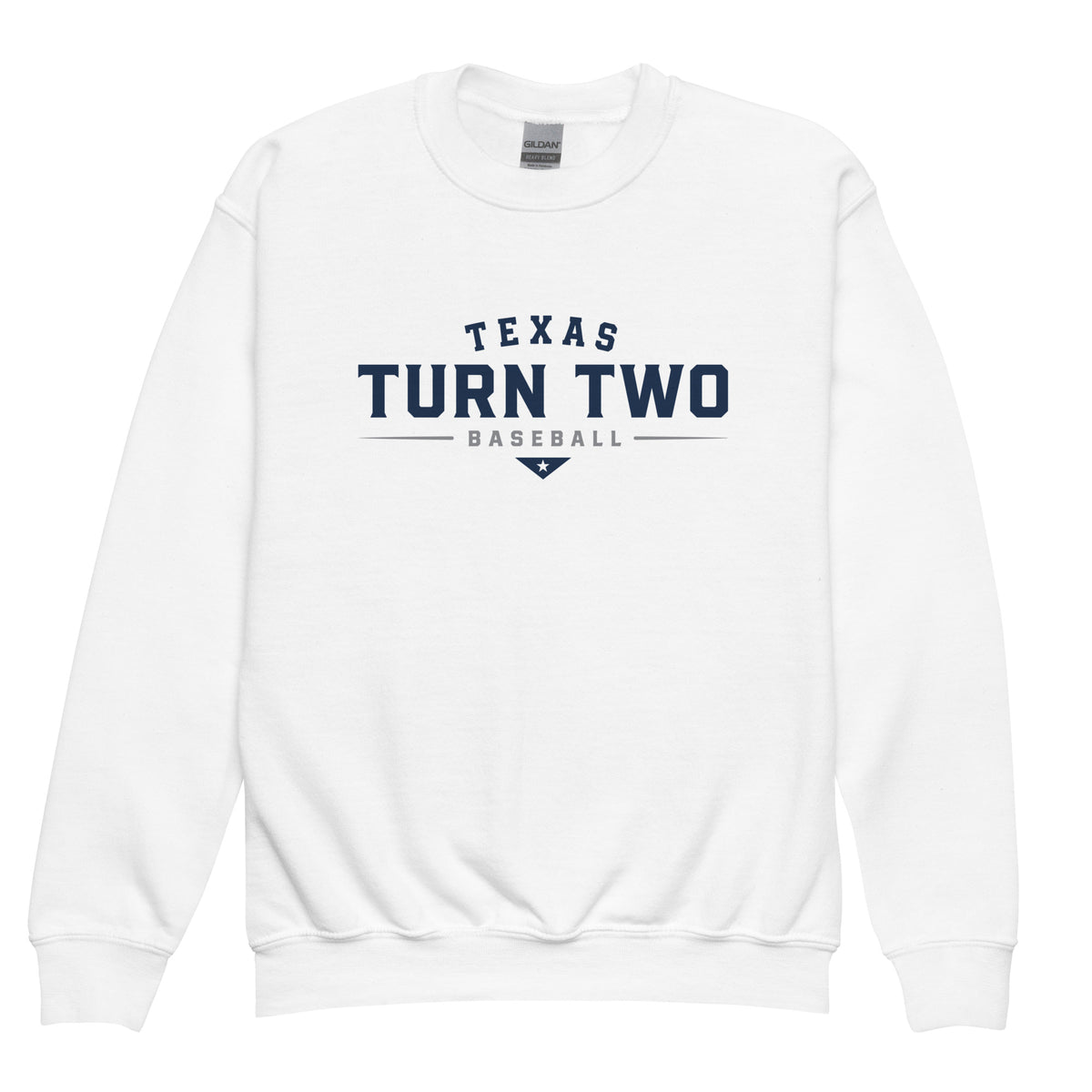 Classic | Youth Sweatshirt | Texas Turn Two Baseball | Modern Script Logo