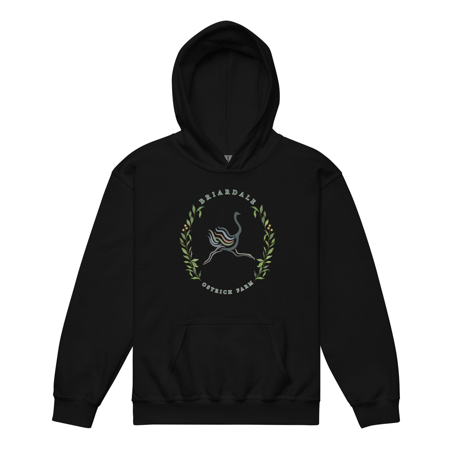 Classic | Youth Hoodie | Briardale Ostrich Farm | Crest Logo
