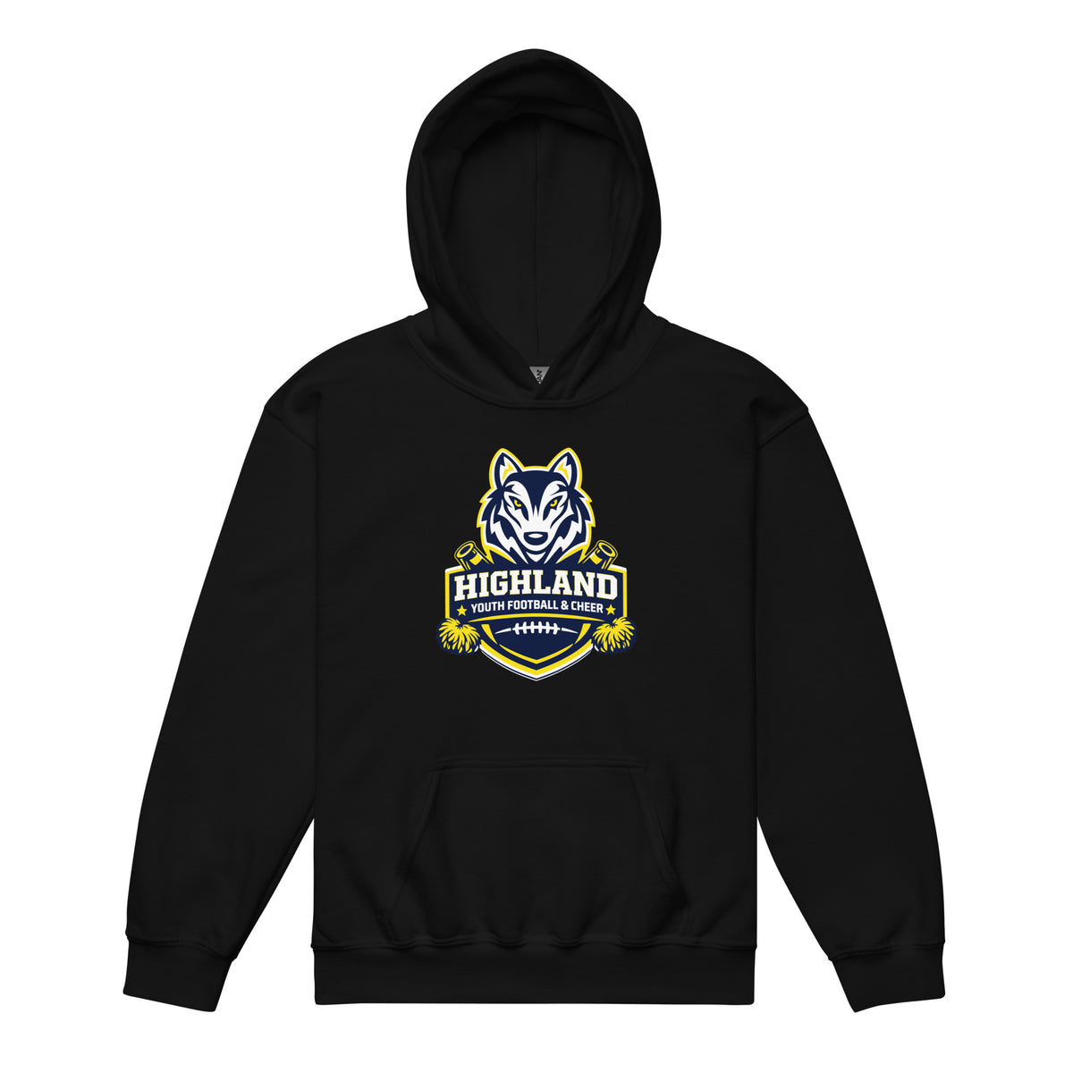 Classic | Youth Hoodie | Highland youth football and cheer | Emblem Logo