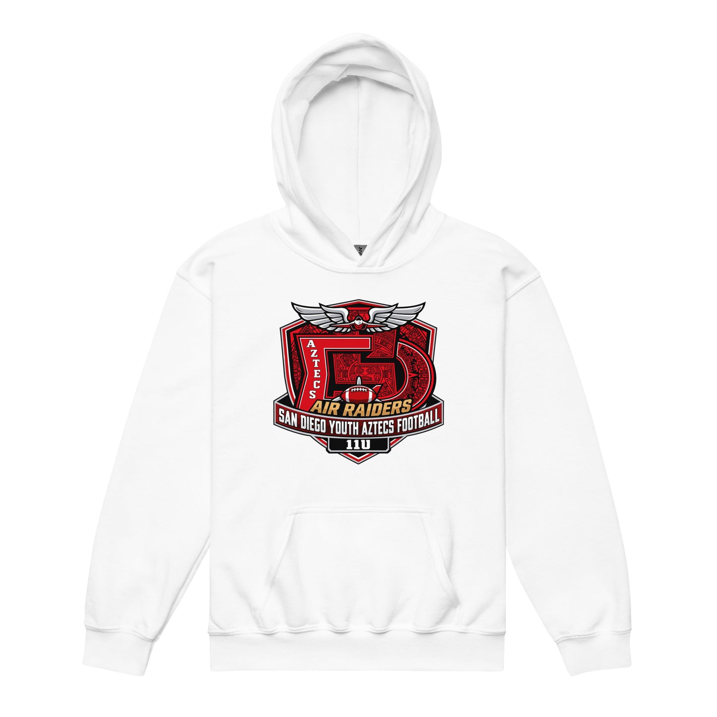 Classic | Youth Hoodie | San Diego Youth Aztecs Football 11u Air Raiders | Shield Logo
