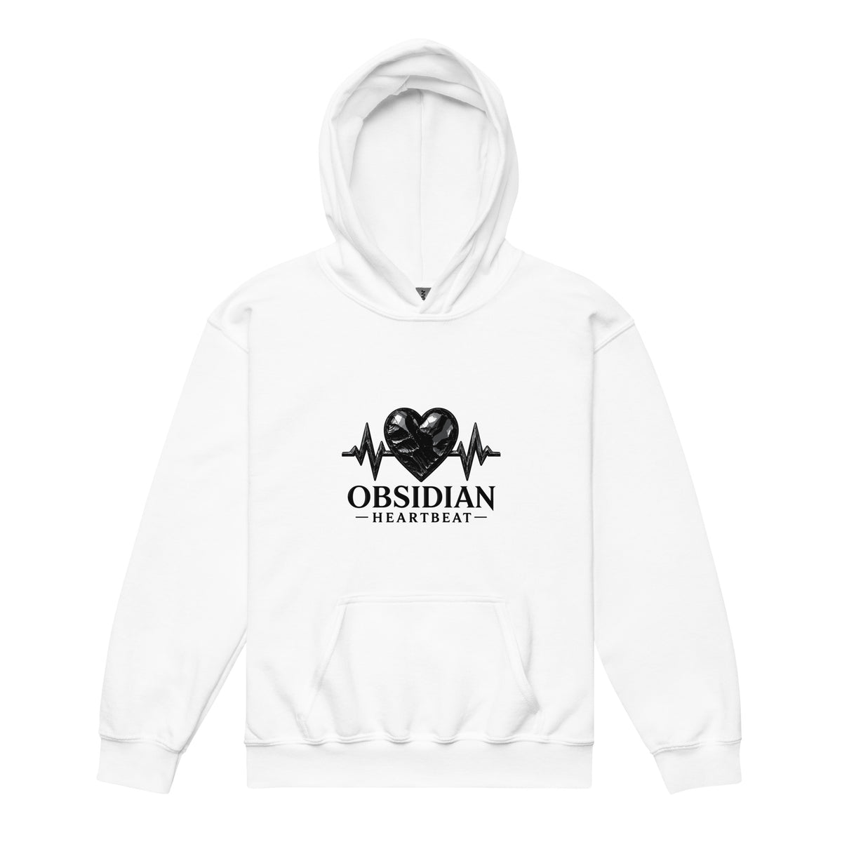 Classic | Youth Hoodie | Obsidian Heartbeat | Pulse Athletics Logo