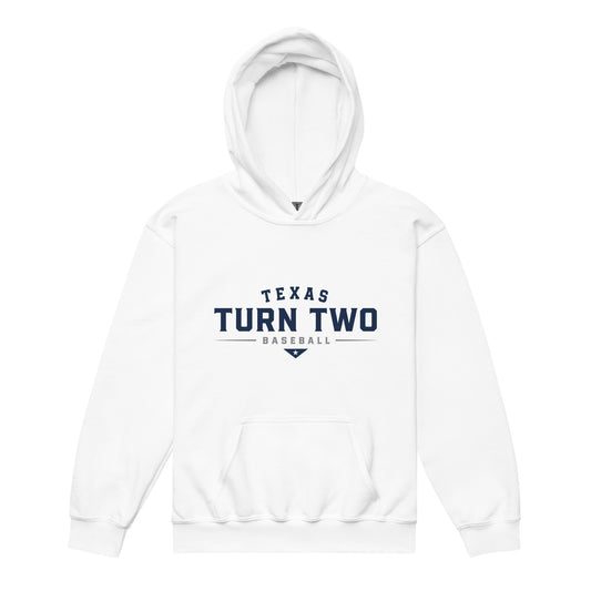 Classic | Youth Hoodie | Texas Turn Two Baseball | Modern Script Logo