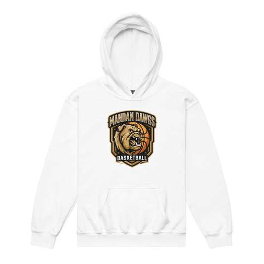 Classic | Youth Hoodie | Mandan Dawgs Basketball | Shield Logo