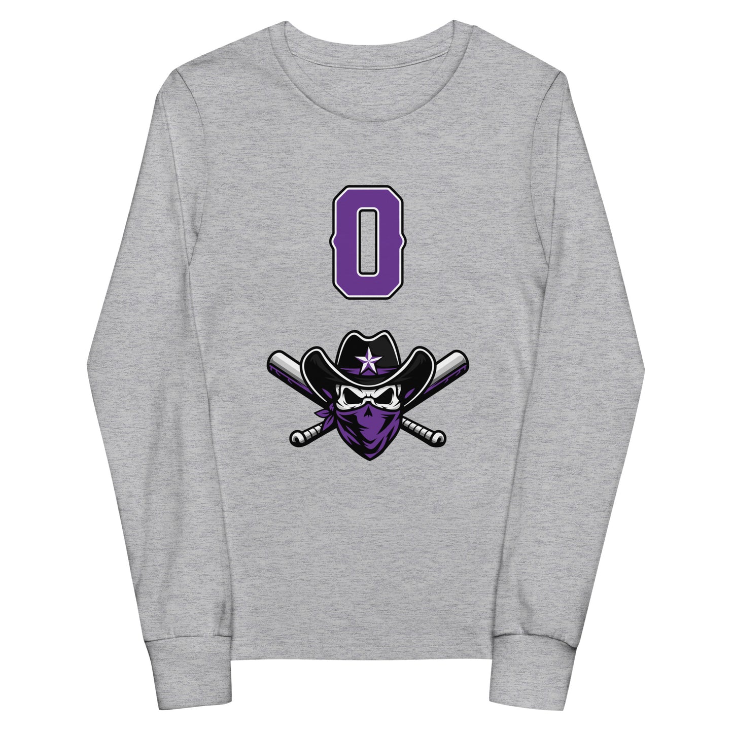 Performance | Youth Long Sleeve T-Shirt | Carolina Outlaws Baseball | Purple Renegades Logo