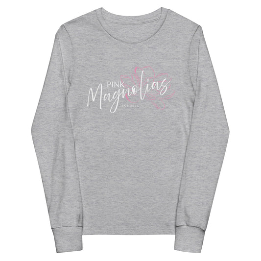 Performance | Youth Long Sleeve T-Shirt | Pink Magnolias Dance | Modern Script Logo