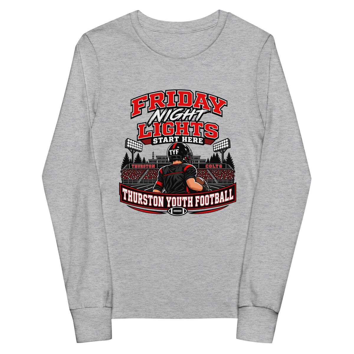 Performance | Youth Long Sleeve T-Shirt | Thurston Youth Football | Vanguard Logo