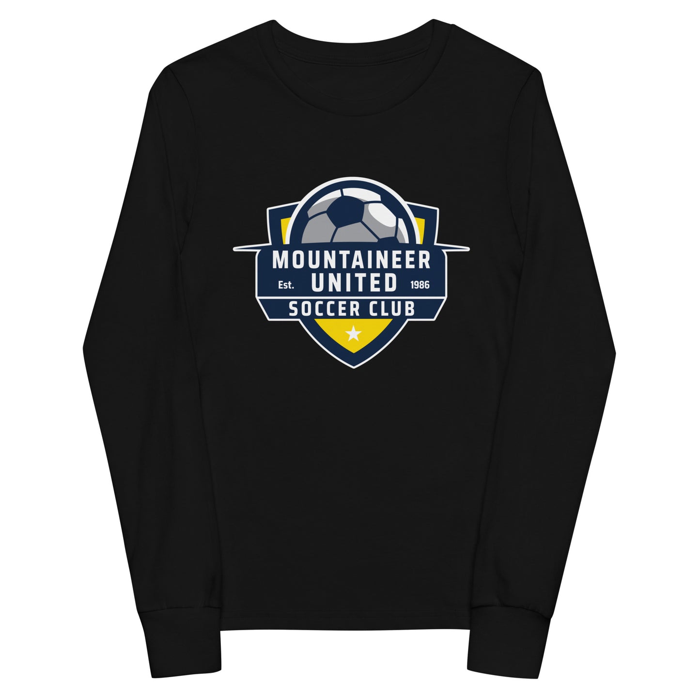 Performance | Youth Long Sleeve T-Shirt | Mountaineer United Soccer Club | Alpine Crest Logo