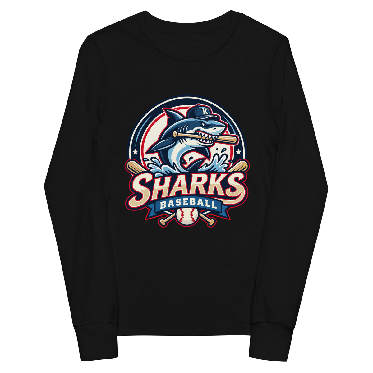 Performance | Youth Long Sleeve T-Shirt | Sharks Diamond Sports | Emblem Logo