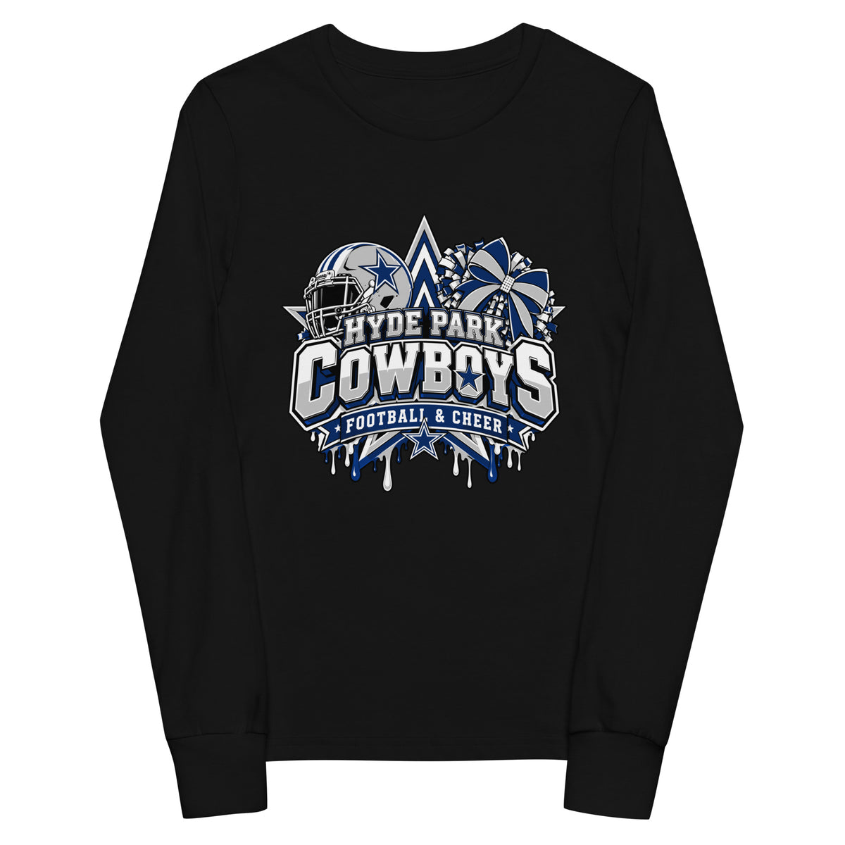 Performance | Youth Long Sleeve T-Shirt | Hyde Park Cowboys | Crest Logo