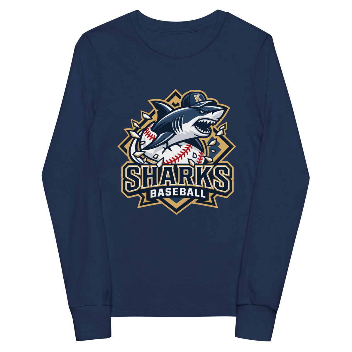 Performance | Youth Long Sleeve T-Shirt | Sharks Diamond Sports | Valor Logo