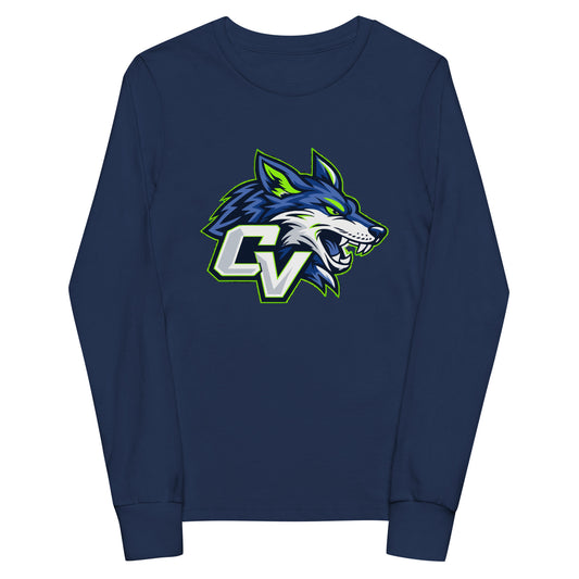 Performance | Youth Long Sleeve T-Shirt | Cumberland Valley Coyotes Football | Crest Logo