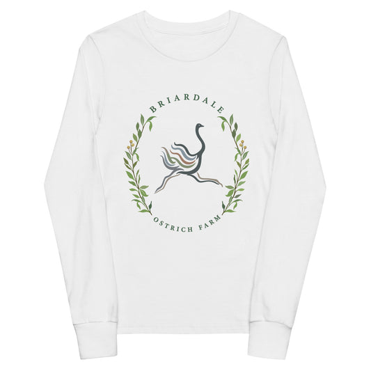 Performance | Youth Long Sleeve T-Shirt | Briardale Ostrich Farm | Crest Logo