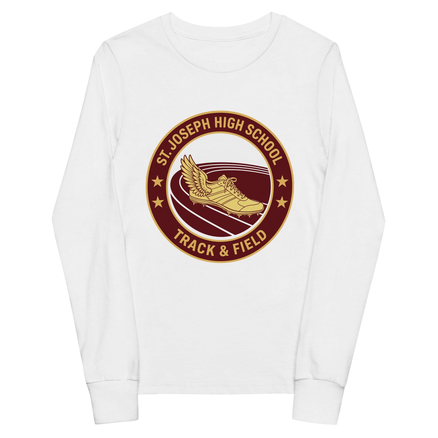 Performance | Youth Long Sleeve T-Shirt | St. Joseph High School - Track & Field | Badge Logo