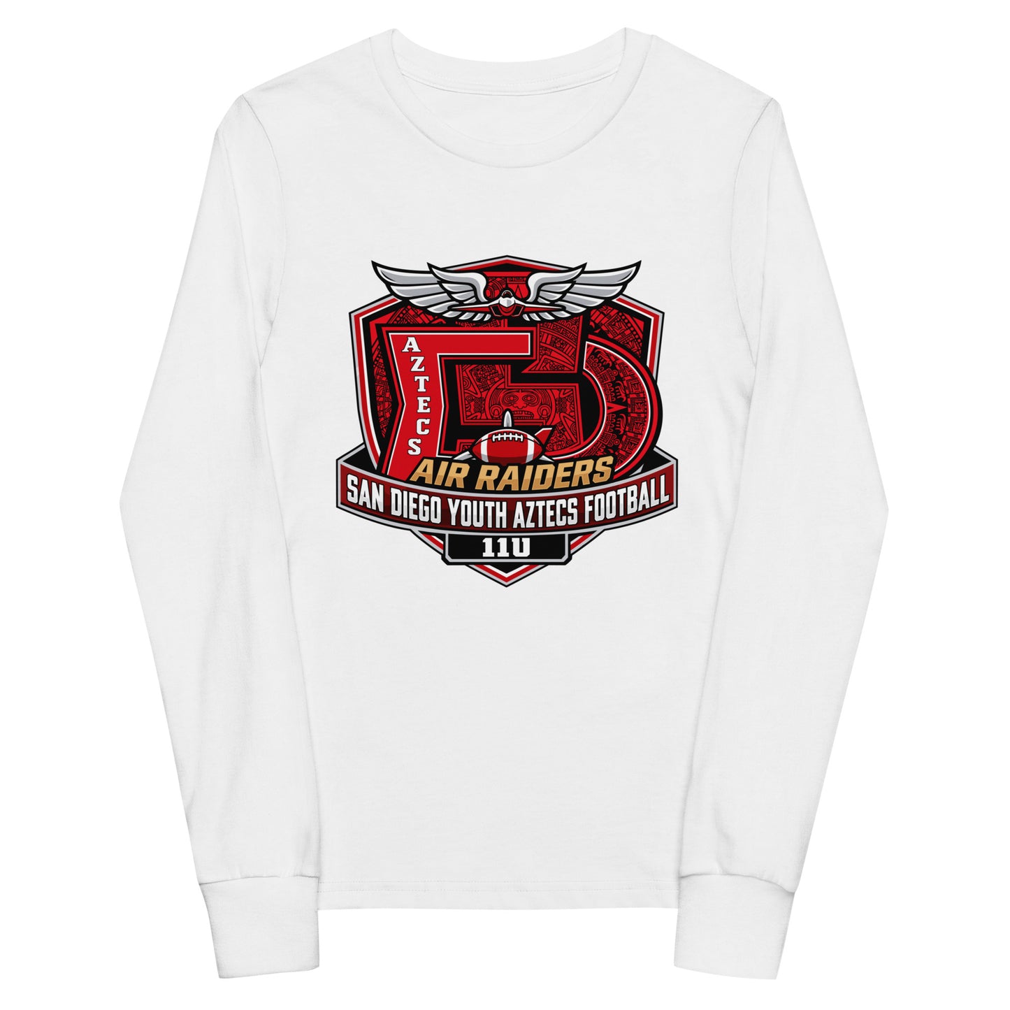 Performance | Youth Long Sleeve T-Shirt | San Diego Youth Aztecs Football 11u Air Raiders | Shield Logo