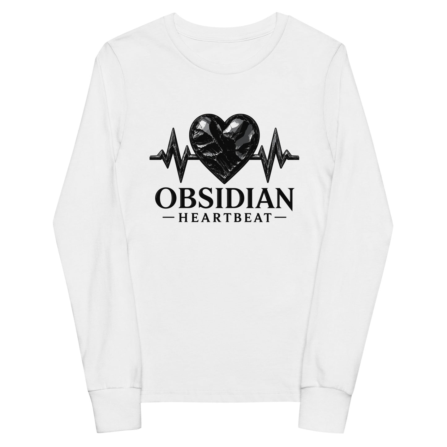 Performance | Youth Long Sleeve T-Shirt | Obsidian Heartbeat | Pulse Athletics Logo
