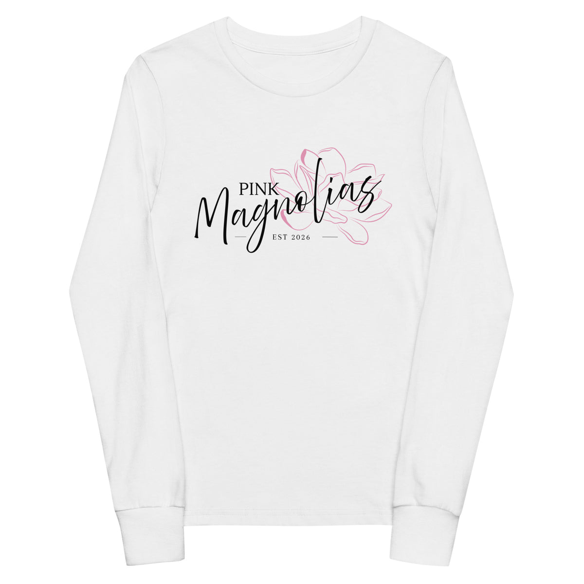 Performance | Youth Long Sleeve T-Shirt | Pink Magnolias Dance | Lettermark Logo