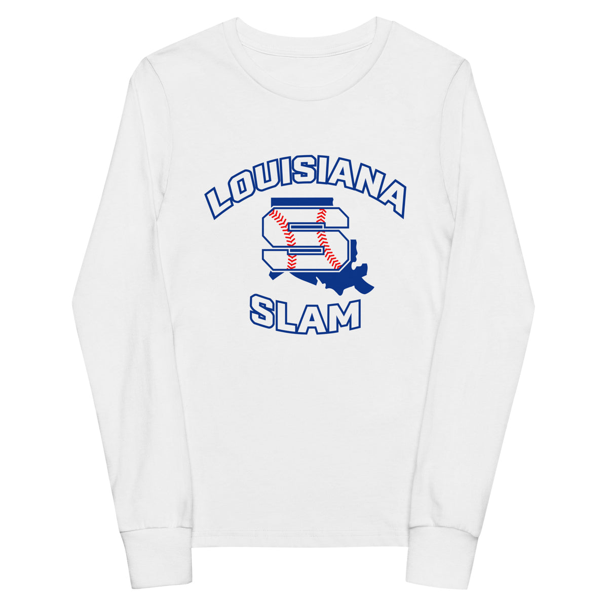 Performance | Youth Long Sleeve T-Shirt | Louisiana Slam Baseball | Emblem Logo