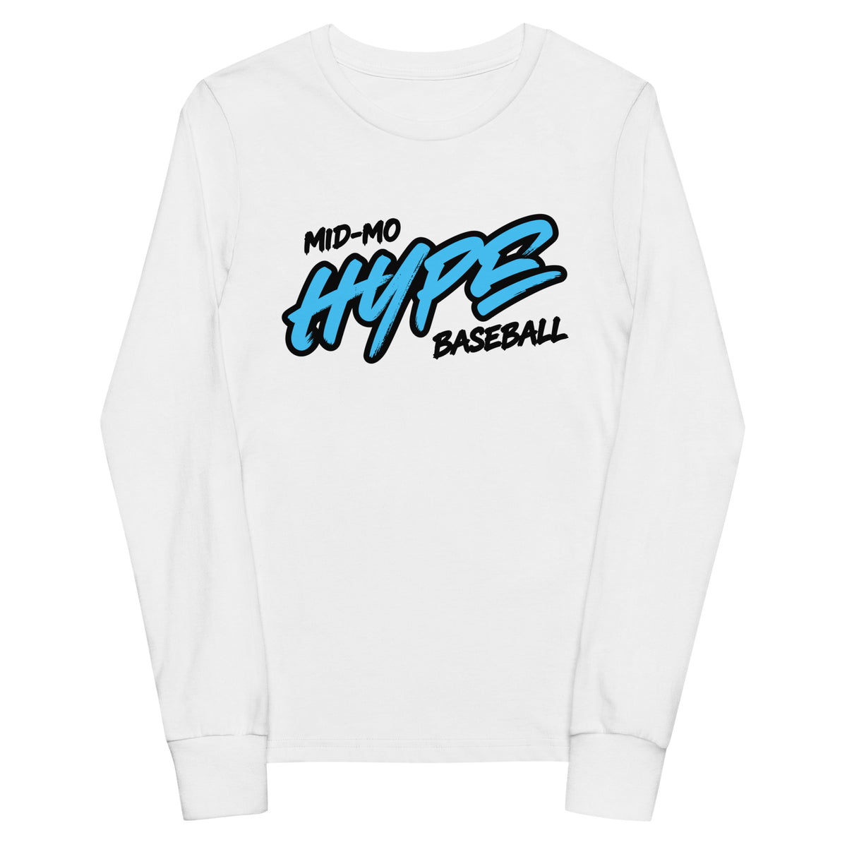 Performance | Youth Long Sleeve T-Shirt | Hype Baseball Club | Modern Script Logo