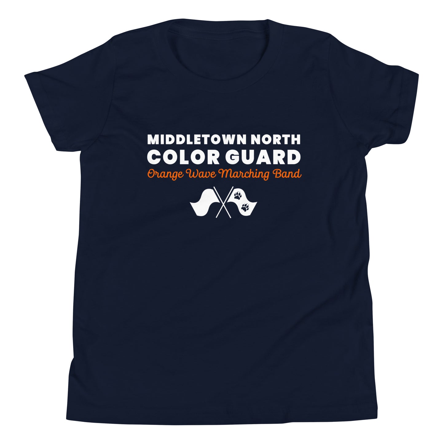 Performance | Youth T-Shirt | Orange Wave Marching Band | Modern Script Logo