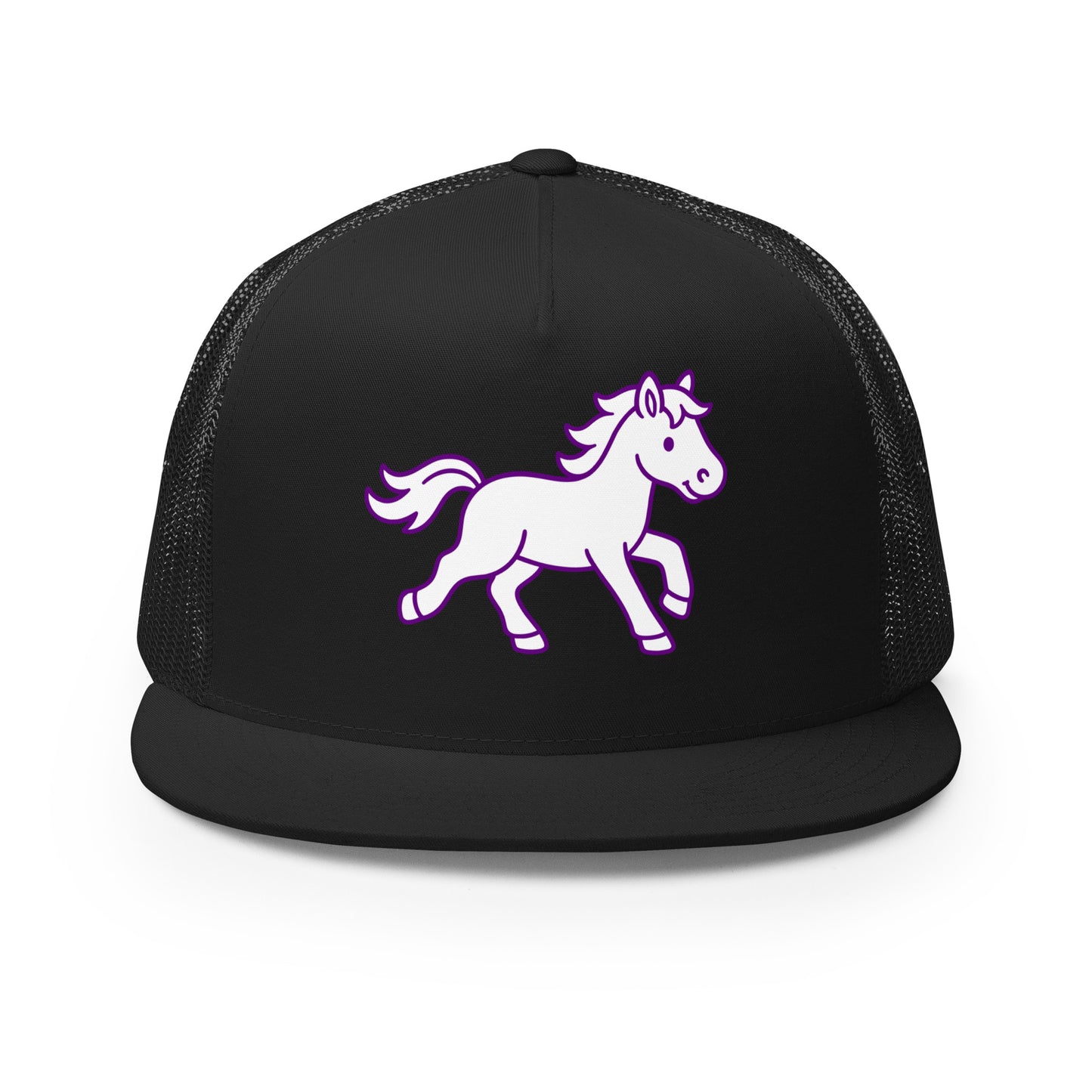 Performance | 5 Panel Trucker Cap | Pink Pony Athletic Club | Mascot Logo