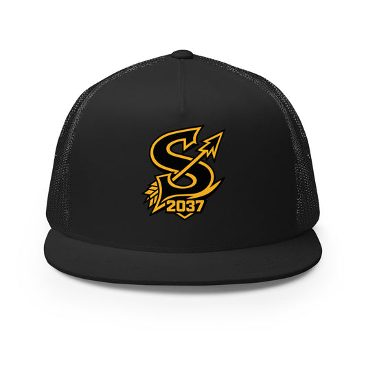 Performance | 5 Panel Trucker Cap | 2037 Sachem Arrows | Emblem Logo