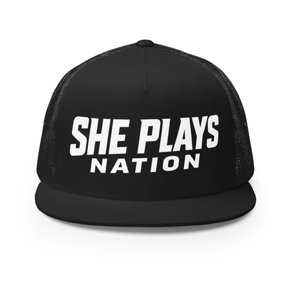 Performance | 5 Panel Trucker Cap | She Plays Nation | Script Logo