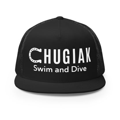 Performance | 5 Panel Trucker Cap | Chugiak Mustang Swim & Dive | Crest Logo