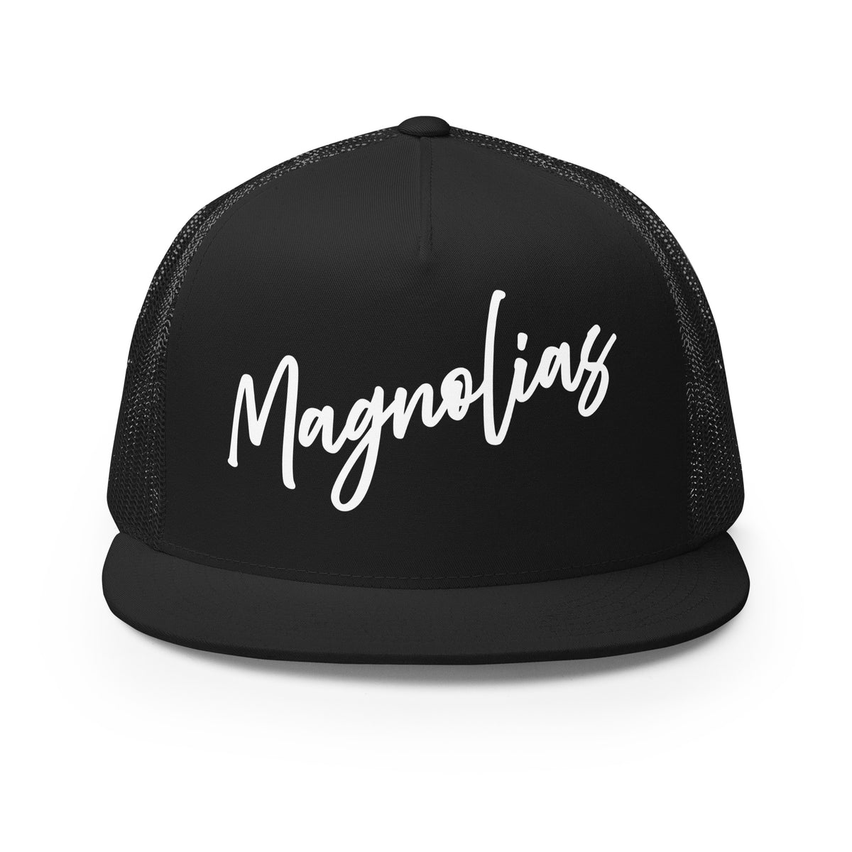Performance | 5 Panel Trucker Cap | Pink Magnolias Dance | Modern Script Logo