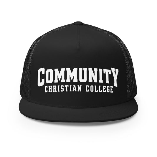 Performance | 5 Panel Trucker Cap | Community Christian College | Vanguard Athletic Logo
