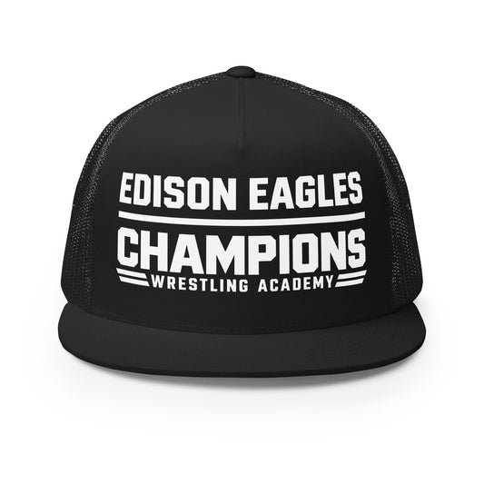 Performance | 5 Panel Trucker Cap | Edison Eagles/CWA Wrestling | Crest Logo