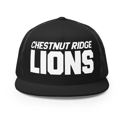 Performance | 5 Panel Trucker Cap | Chestnut Ridge Lions Football | Script Logo