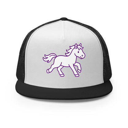 Performance | 5 Panel Trucker Cap | Pink Pony Athletic Club | Mascot Logo