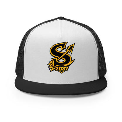 Performance | 5 Panel Trucker Cap | 2037 Sachem Arrows | Emblem Logo