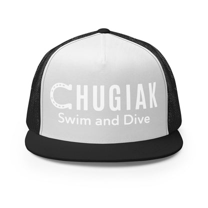 Performance | 5 Panel Trucker Cap | Chugiak Mustang Swim & Dive | Crest Logo