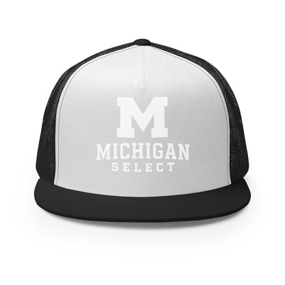 Performance | 5 Panel Trucker Cap | Michigan Select Baseball | Crest Logo