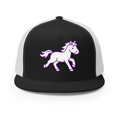 Performance | 5 Panel Trucker Cap | Pink Pony Athletic Club | Mascot Logo